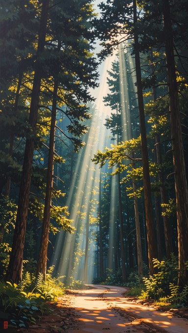 Free Illuminated Forest Path Image - Sunbeams, Forest, Path | Download ...
