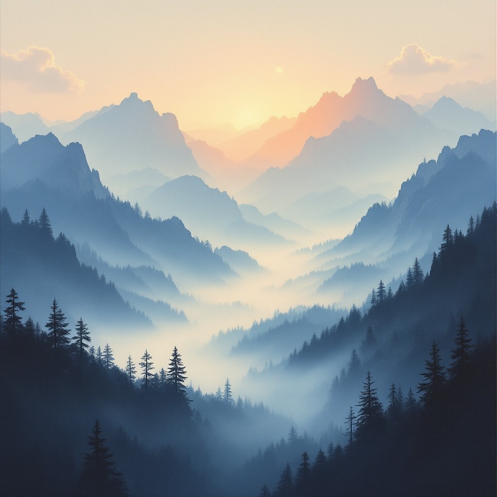 Free Misty Mountain Dawn Image - Mountains, Sunrise, Mist | Download at ...