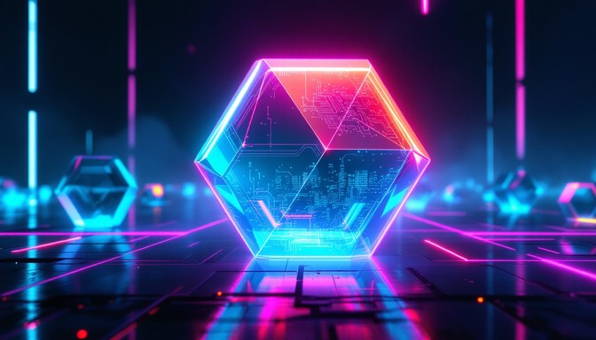 Geometric Capture Light Free Neon Geometric Portal Image | Download at StockCake