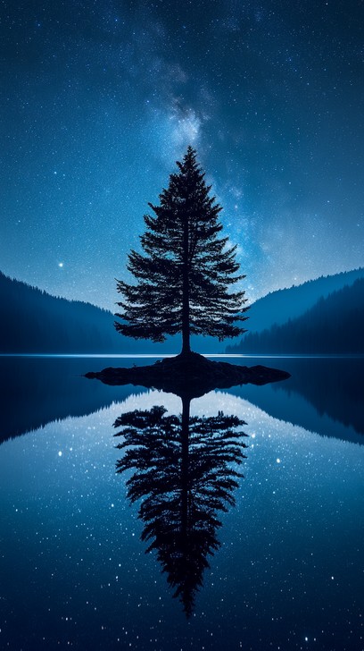 Tree Reflection Night Free Serene Midnight Reflection Image - Serenity, Midnight, Reflection ...