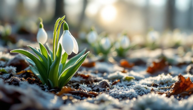 Free Spring Breaks Through Photo - Snowdrop, Frost, Dawn | Download at ...