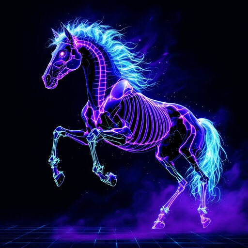 Free Neon Skeletal Steed Image - Horse, Steed, Equine | Download at ...
