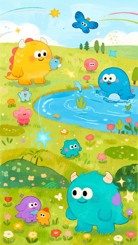 Free Colorful monster friends Image - Colorful, Monsters, Whimsical ...