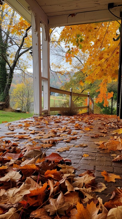 Offertory Fall Backgrounds Free Autumn Porch View Image - Autumn, Leaves, Porch | Download at ...