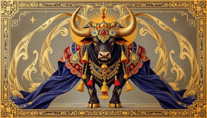 Free Mystical Bull Portrait Image - Bull, Golden, Ornate | Download at ...