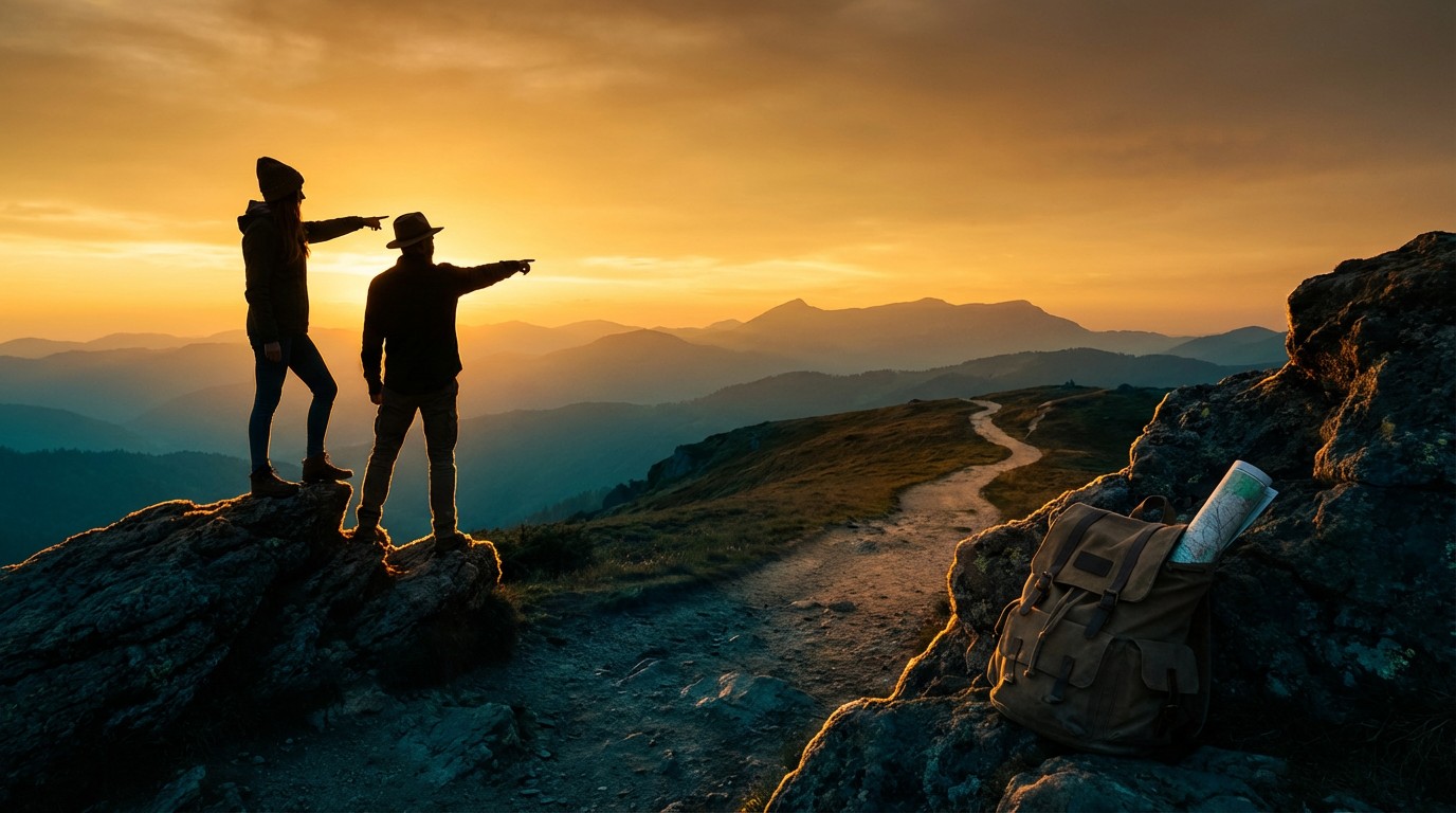 Free Adventure Awaits Ahead Image - Adventure, Travelers, Mountains ...