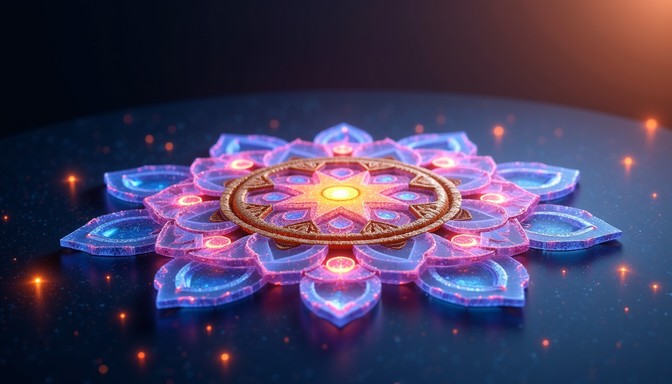 Free Holographic Sacred Geometry Image - Rangoli, Crystal, Holographic ...