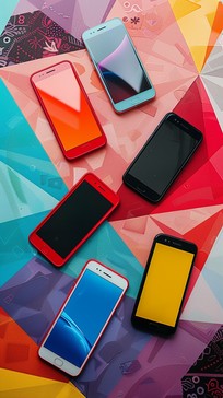 Free Colorful Smartphones Display Image - Smartphones, Colorful ...