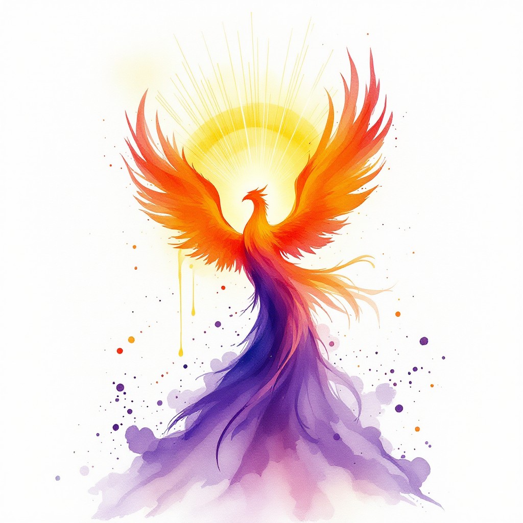 Free Radiant Phoenix Ascends Image - Phoenix, Watercolor, Rebirth ...