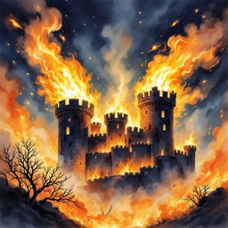 Free Castle Burns Bright Image - Castle, Fire, Medieval | Download at ...