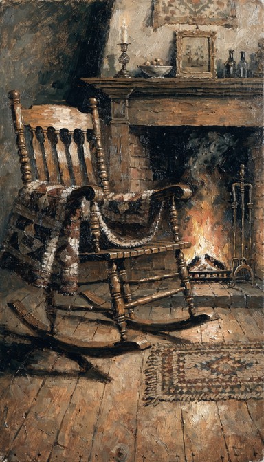 Fireside Rocking Chair Reading Free Fireside Rocking Chair Image - Fireplace, Rocking-chair, Colonial ...