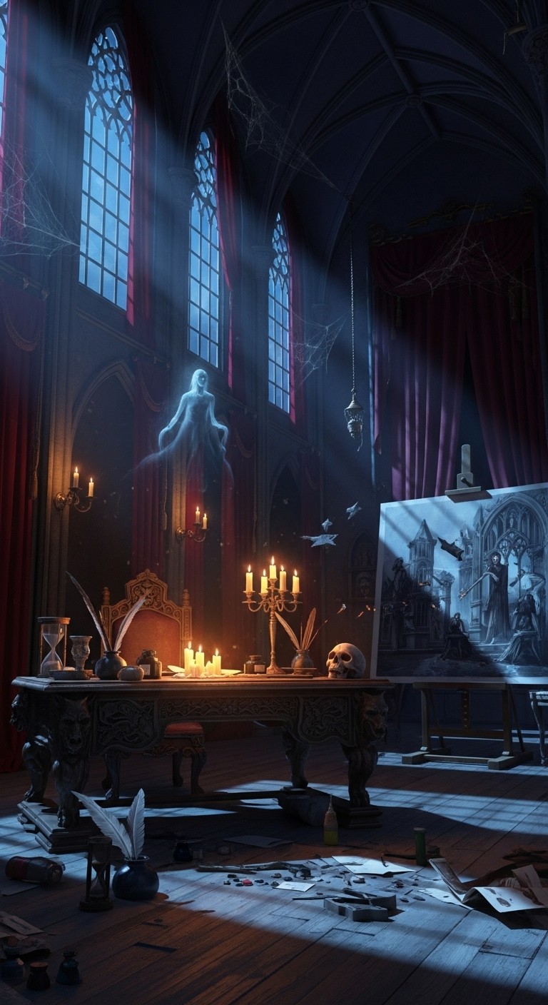 Free Candlelit Gothic Chamber Image - Gothic, Cathedral, Twilight ...