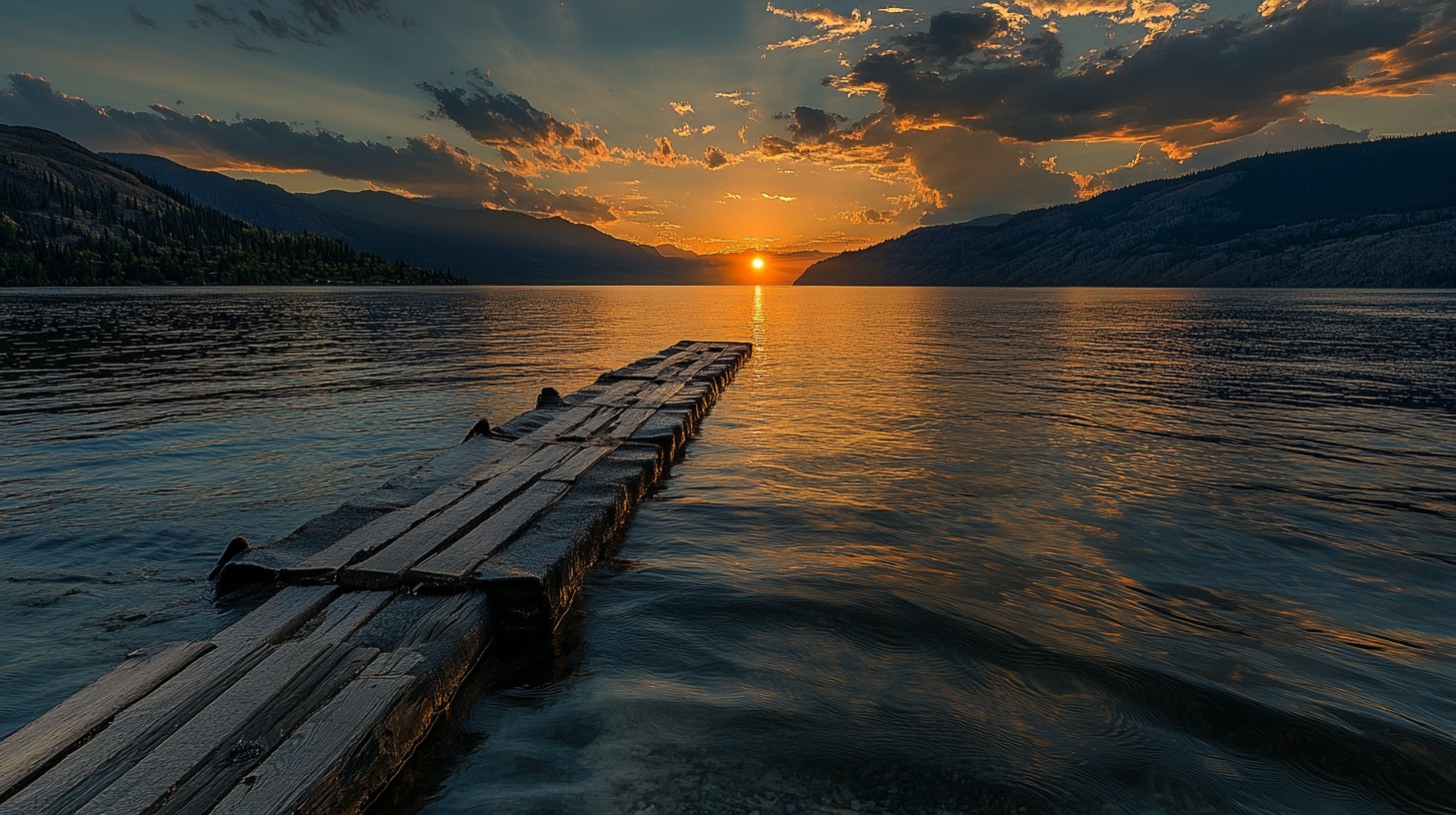 Free Sunset over lake Image - Sunset, Lake, Dock | Download at StockCake