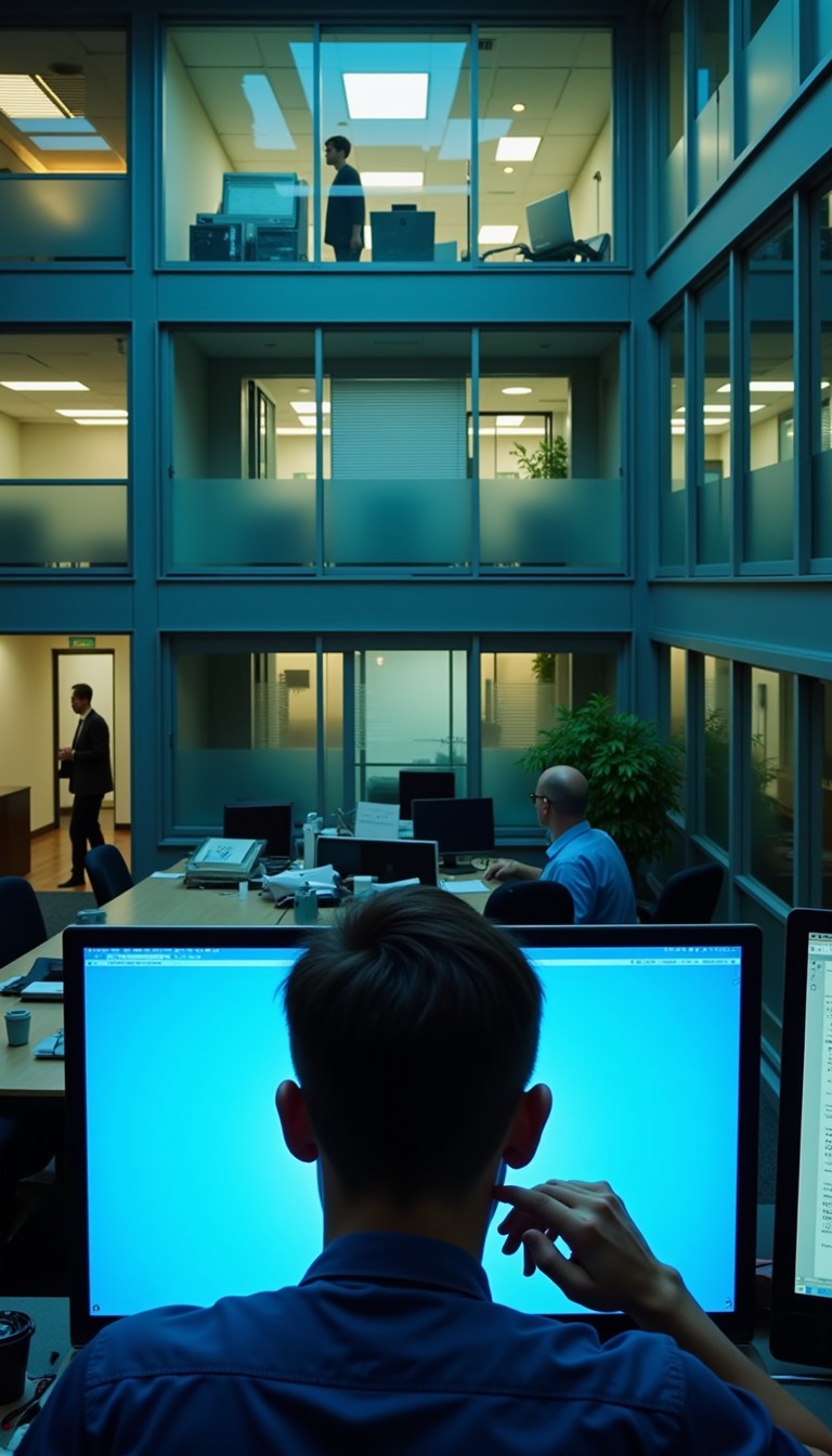 Free Blue Screen Glow Image - Office, Screen, Glow | Download at StockCake