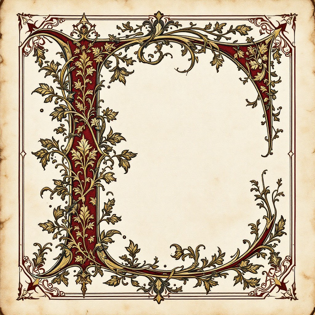 Medieval Lettering Template Free Medieval Letter Art Image - Medieval, Manuscript, Illuminated ...