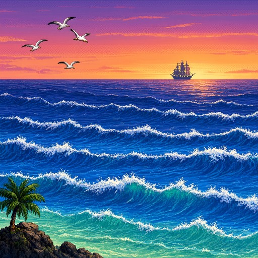 Download Pixel Art Ocean Image - Pixelart, Ocean, Sunset | StockCake