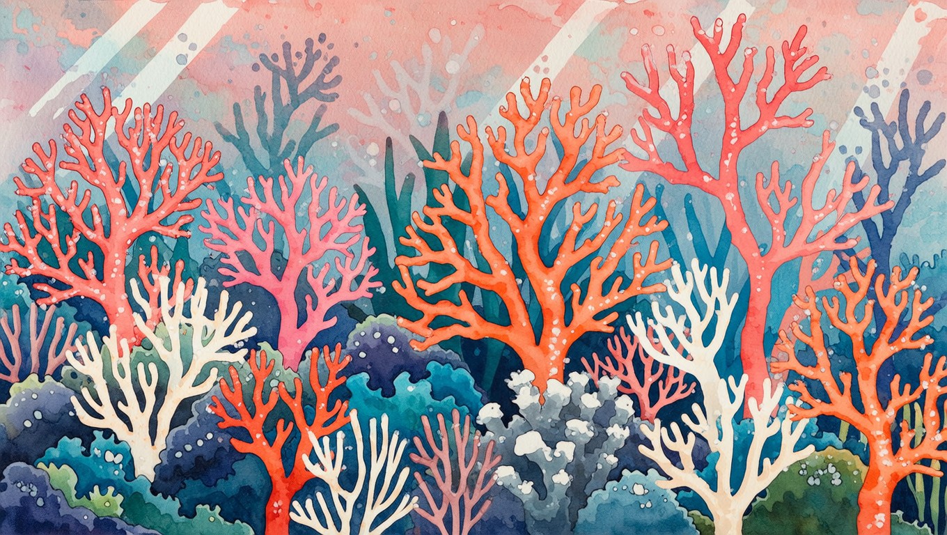 Krill Gradient Free Coral Gradient Seascape Image - Coral, Watercolor, Reef | Download ...