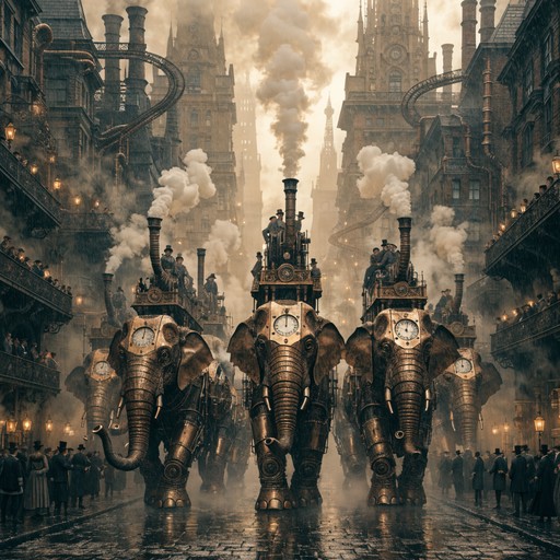 Free Mechanical Elephants Parade Image - Steampunk, Elephants ...