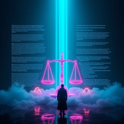 Free Digital Justice Interface Image - Justice, Cyberpunk, Holographic ...