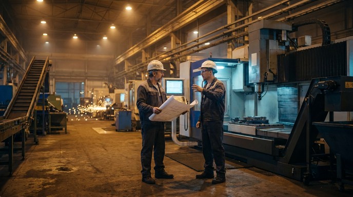 Manufacturing Conversation Free Factory Teamwork Discussion Image - Factory, Workers, Industrial ...