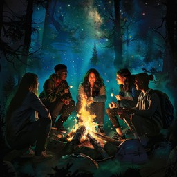 Free Starry Night Gathering Image - Campfire, Stars, Forest | Download ...