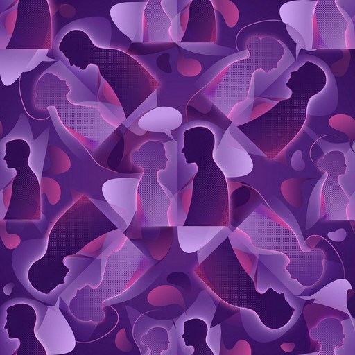 Free Purple Conversation Pattern Image - Pattern, Silhouettes, Couples ...