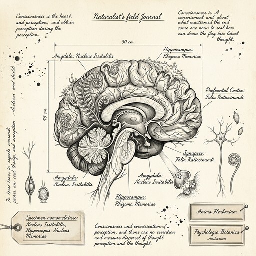 Free Botanical Brain Illustration Image - Brain, Botanical ...