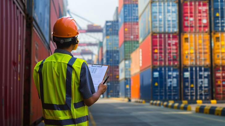 Free Inspecting Cargo Containers Image - Worker, Shipping, Containers ...