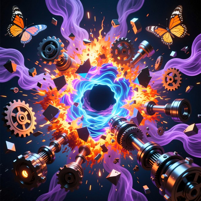 Free Mechanical Butterfly Portal Image - Surreal, Mechanical, Explosion ...
