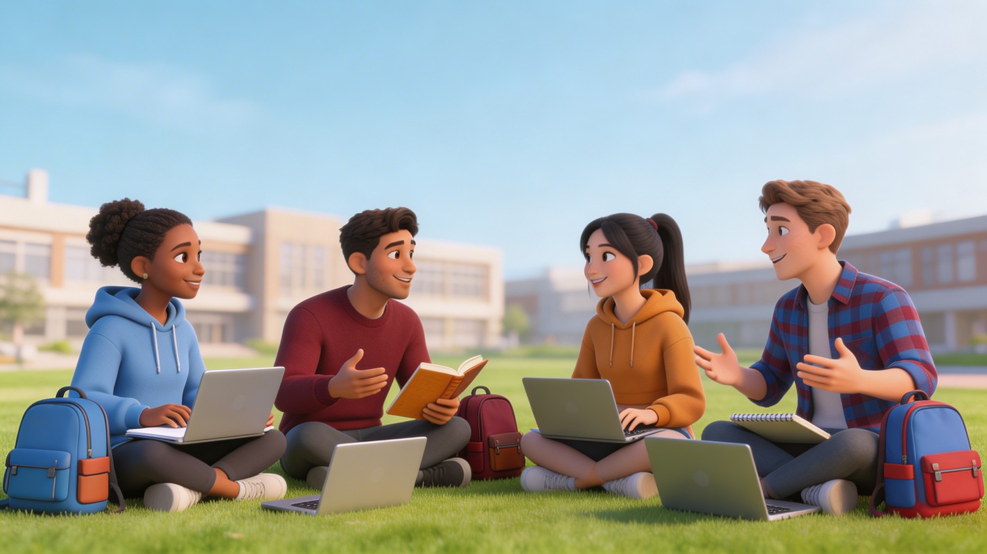 Study Clouse Free Campus Study Circle Image - Students, College, University ...