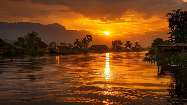 Free Sunset River Glow Image - Sunset, River, Forest | Download at ...
