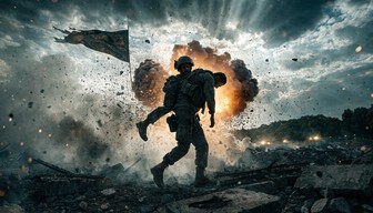 Free Heroic Combat Rescue Image - Soldier, Battlefield, Explosion ...
