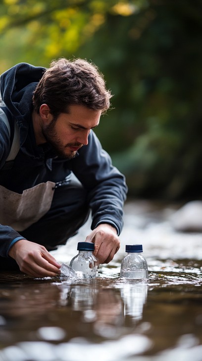 Free Man collecting water Image - Man, River, Water | Download at StockCake