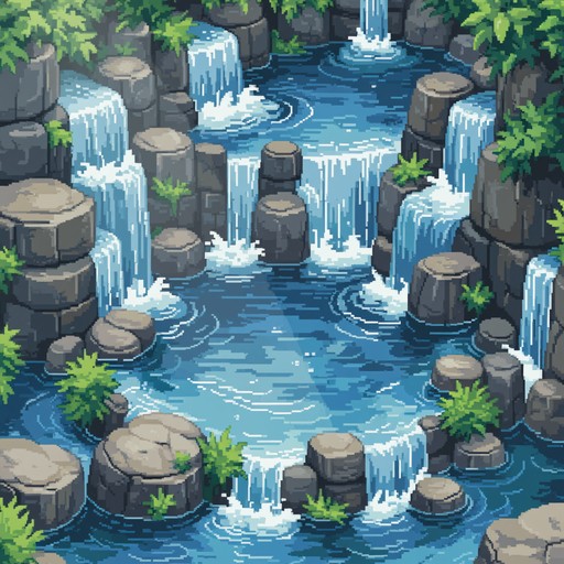Free Pixel Waterfall Bliss Image - Pixel, Waterfall, Retro | Download ...
