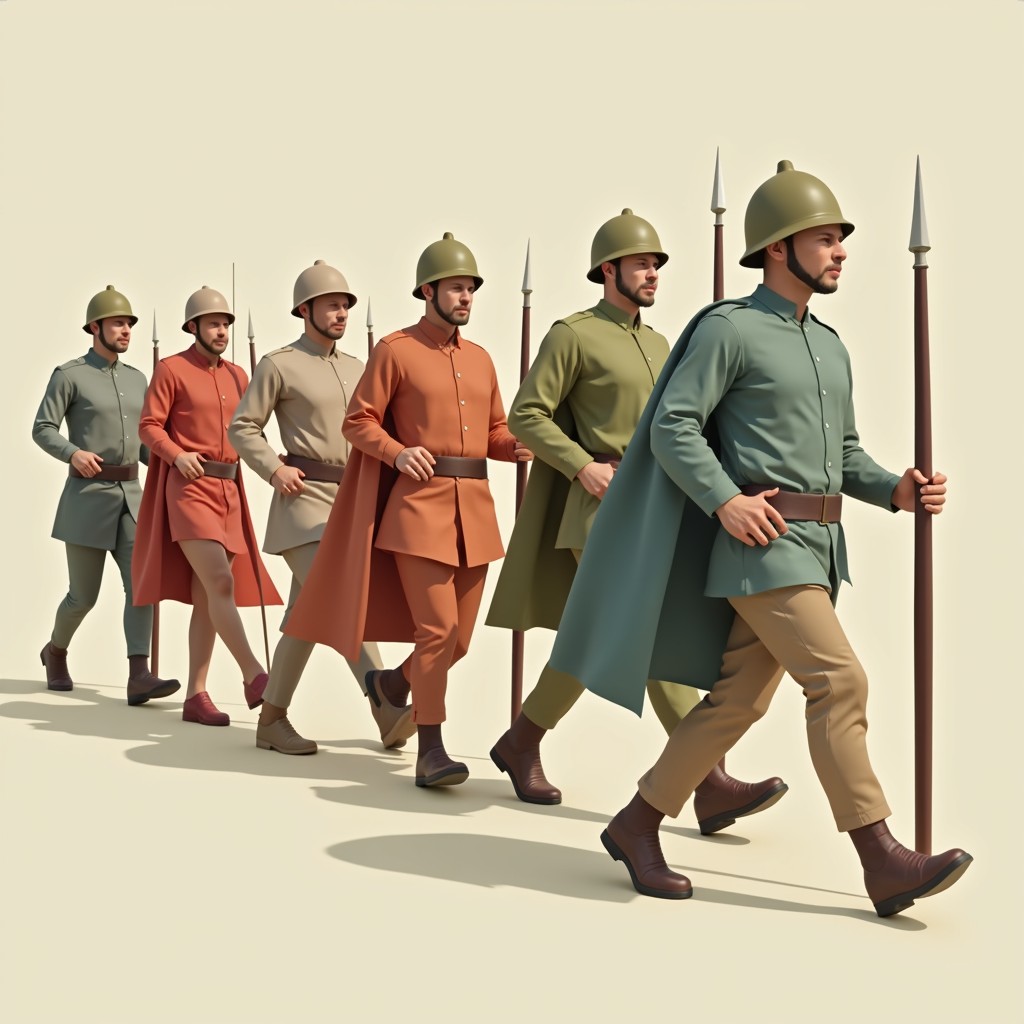 Free Stylized Marching Formation Image - Soldiers, Formation, Marching ...