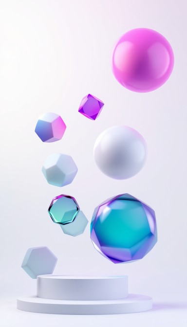 Floating Blocks Gradient Free Floating Gradient Spheres Image - Geometric, Spheres, Cubes ...