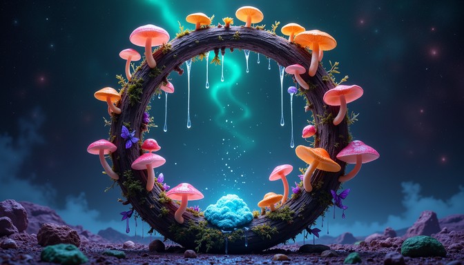 Dripping Realm Free Mystical Mushroom Portal Image | Download at StockCake