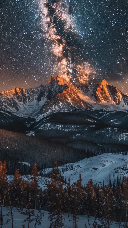 Free Starry Mountain Night Image - Stars, Mountains, Night | Download ...
