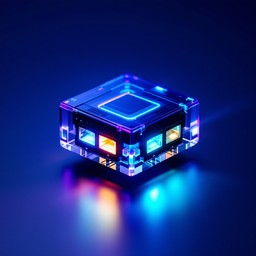 Free Glowing Tech Cube Image - Technology, Cyberpunk, Futuristic ...
