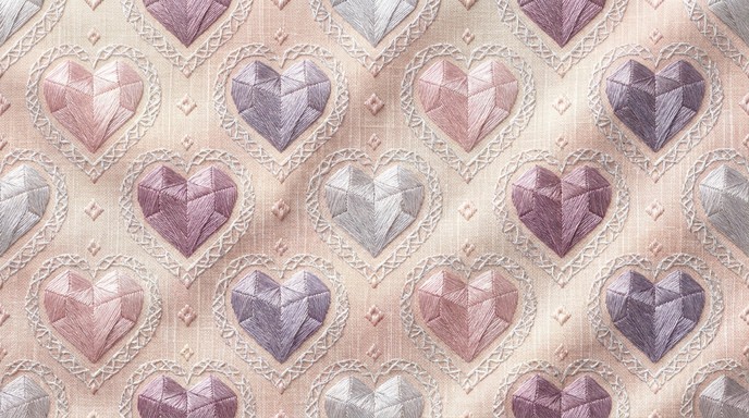 Free Woven Gemstone Hearts Image - Heart, Fabric, Pattern | Download at ...