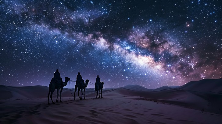Free Desert Night Journey Image - Night, Desert, Camels | Download at ...