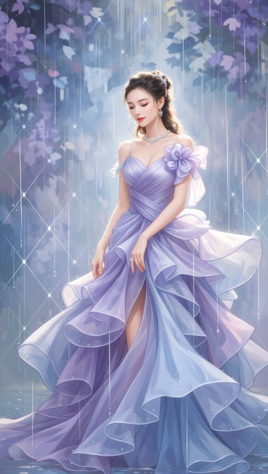 Free Purple Rainy Elegance Image - Woman, Purple, Gown | Download at ...