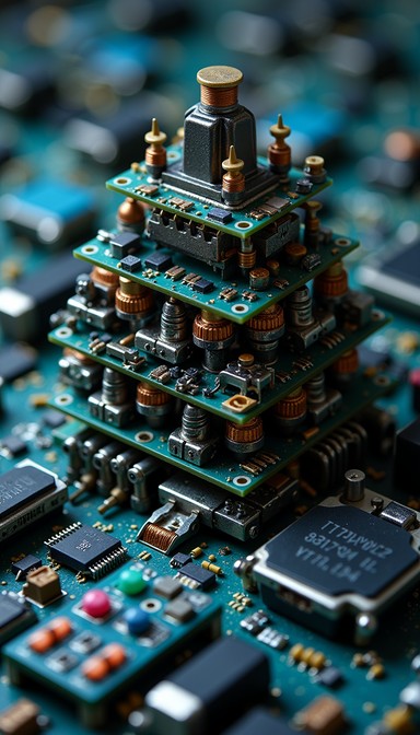 Free Stacked Circuit Tower Image - Technology, Circuit, Microchip ...
