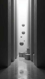 Free Ascending Geometric Void Image - Geometric, Minimal, Monochromatic ...