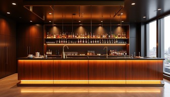 Floating Bar Dsign Download Luxurious Floating Bar Image - Bar, Mahogany, Amber | StockCake