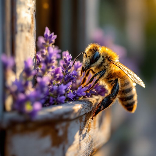 Free Golden Bee Moment Image - Honeybee, Bee, Lavender | Download at ...
