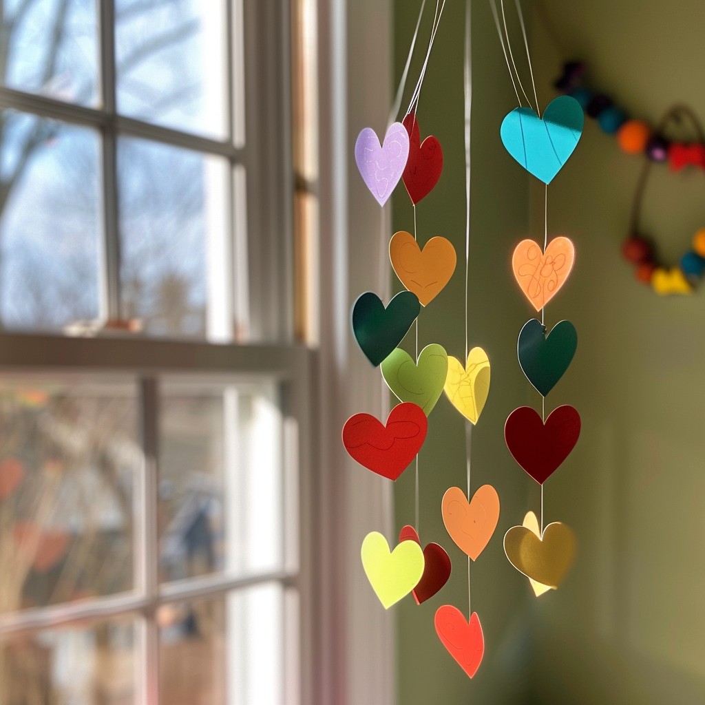 Free Heart Decorations Hanging Image - Hearts, Window, Colorful ...
