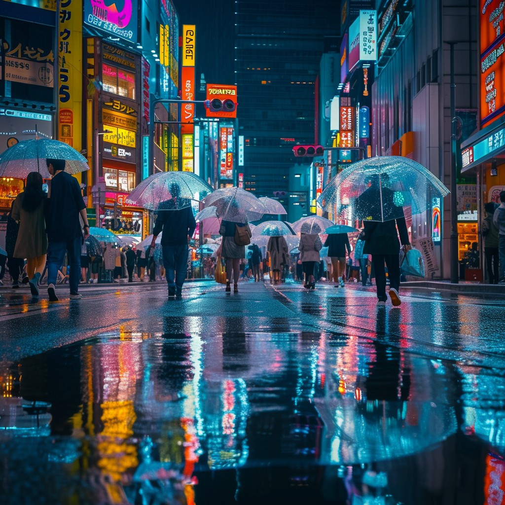 Free Vibrant City Rain Image - City, Rain, Umbrellas | Download at ...