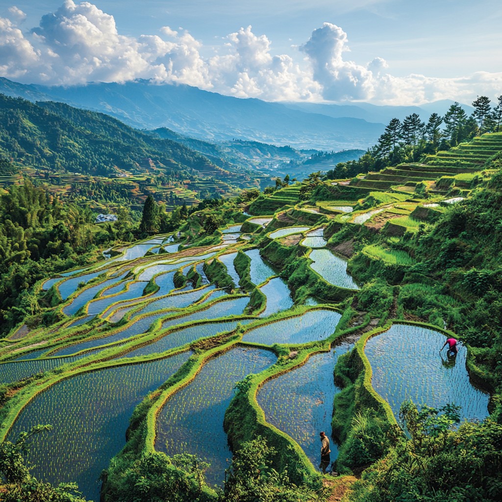 Terrace Land Rice Free Lush Rice Terraces Image - Terraced, Rice, Farming | Download at ...