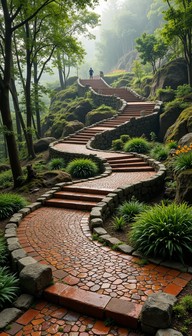 Free Braided Garden Pathway Image - Pathway, Garden, Terraced ...